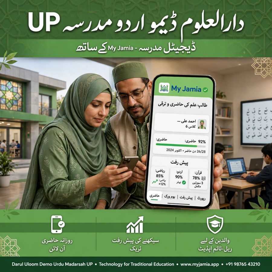 اب دارالعلوم ڈیمو اردو مدرسہ، مکمل ڈیجیٹل - My Jamia کے ساتھ